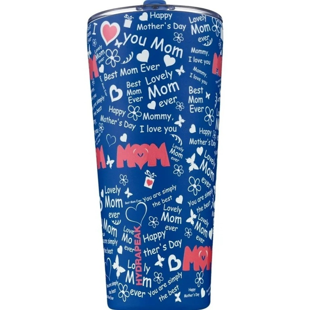 HydraPeak Mother “Mom" Word Cloud Tumbler Blue 25 oz